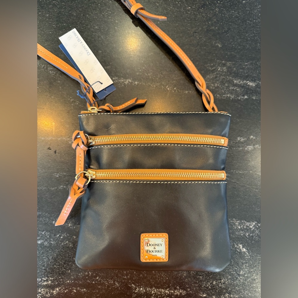 Dooney & Bourke Black and Tan Crossbody Bag
